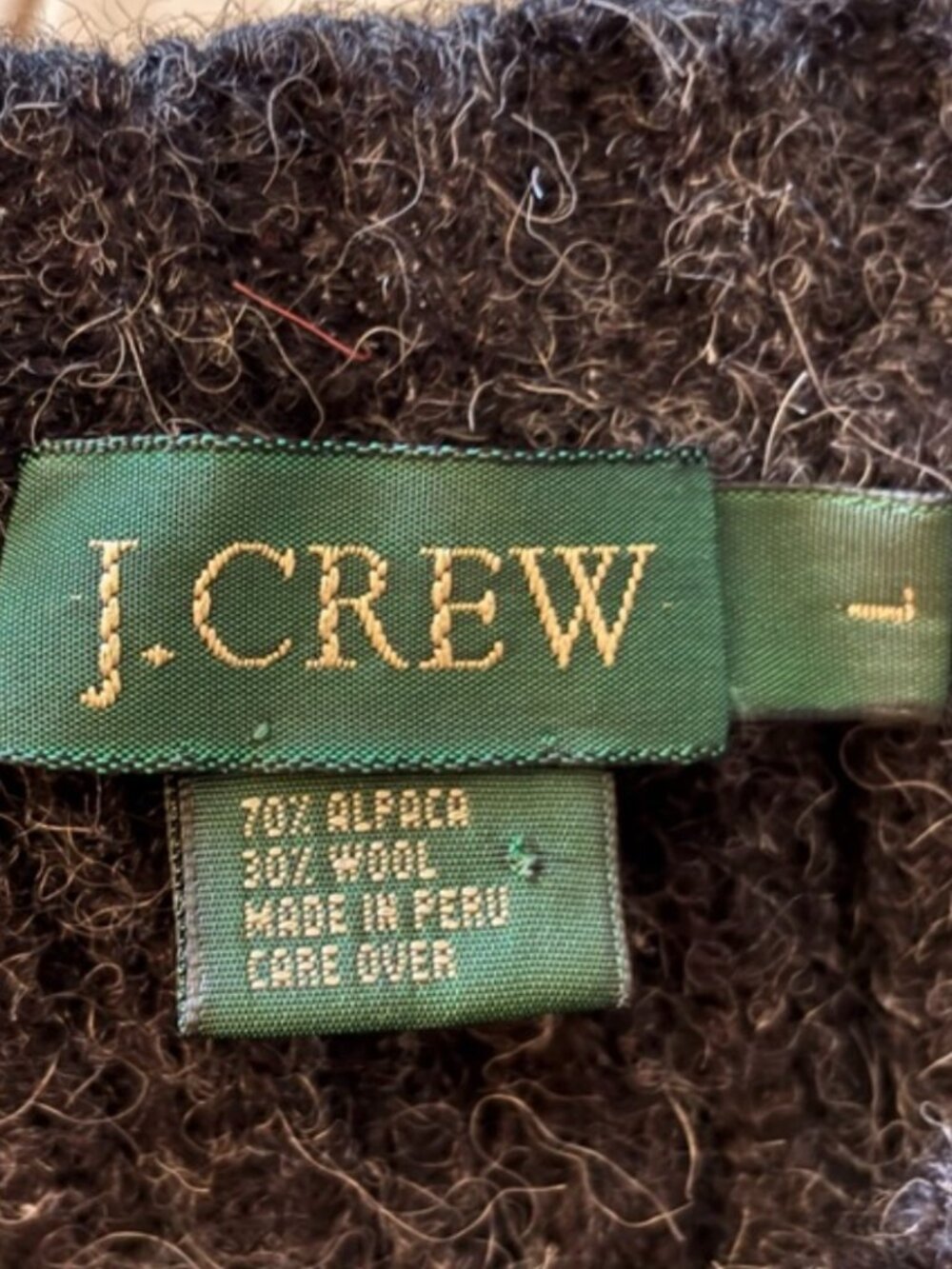 J. Crew Alpaca Wool Dark Gray Cable Knit Sweater Vest